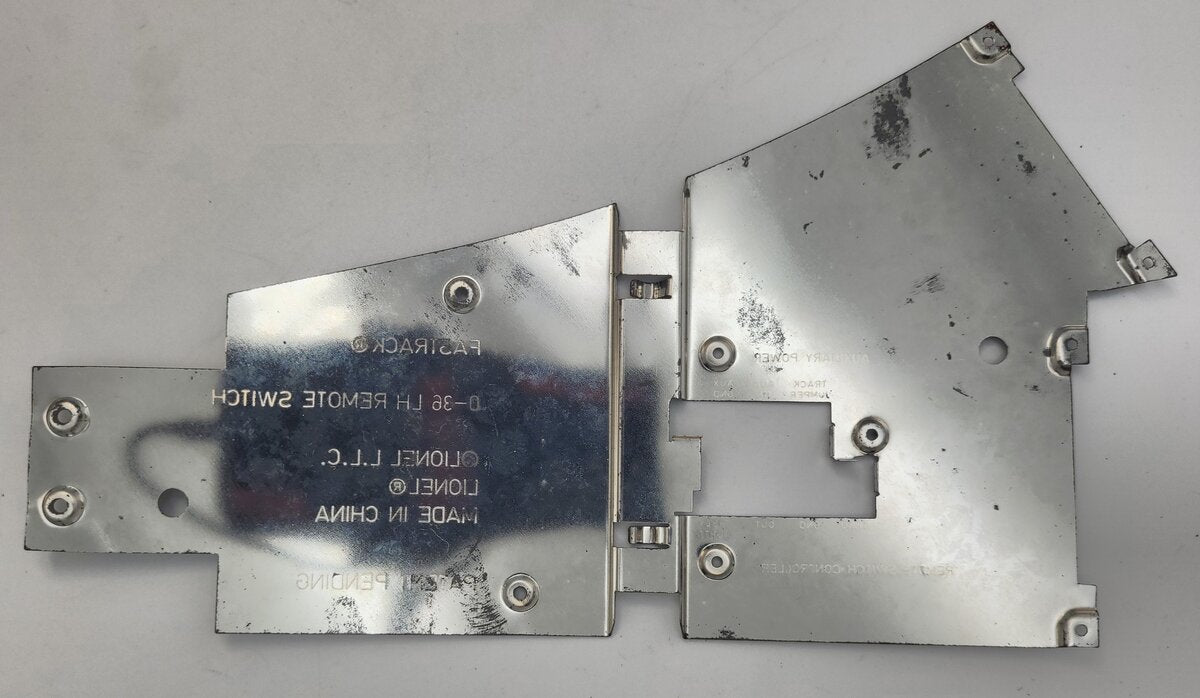 Lionel 12045-89 Metal Fastrack Remote 036 Switch Left Hand Bottom Plate