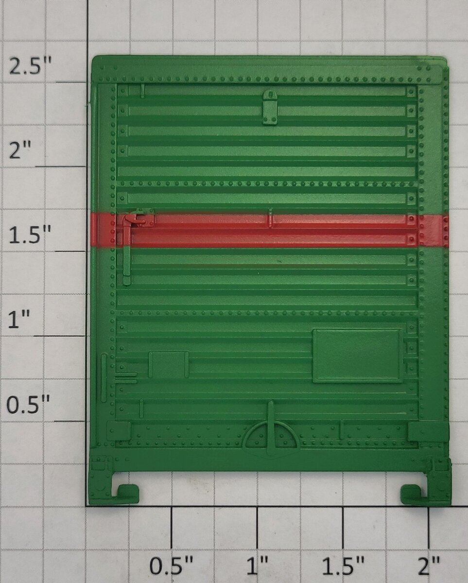 Lionel 17207-24 Green / Red Stripe Hi-Cube Boxcar "B" Door with Guides