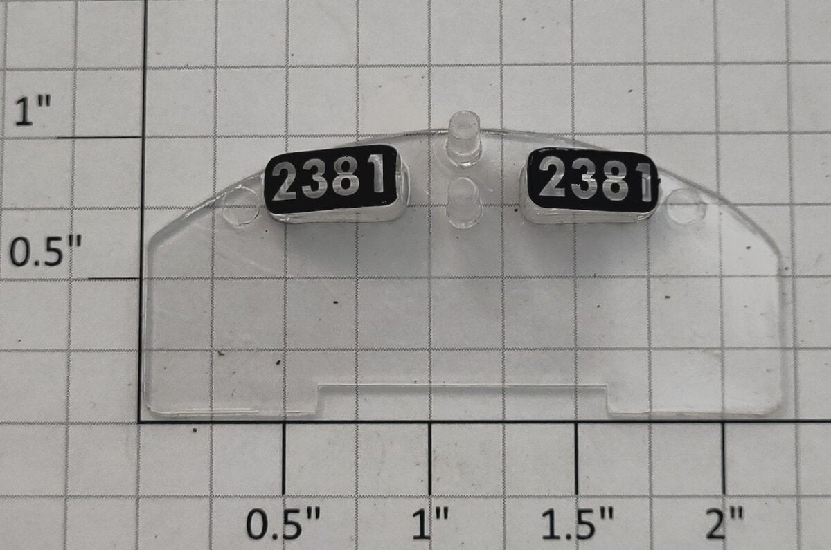 Lionel 18574-27 Clear Plastic GP-20 Diesel Loco Number Board Insert #2381