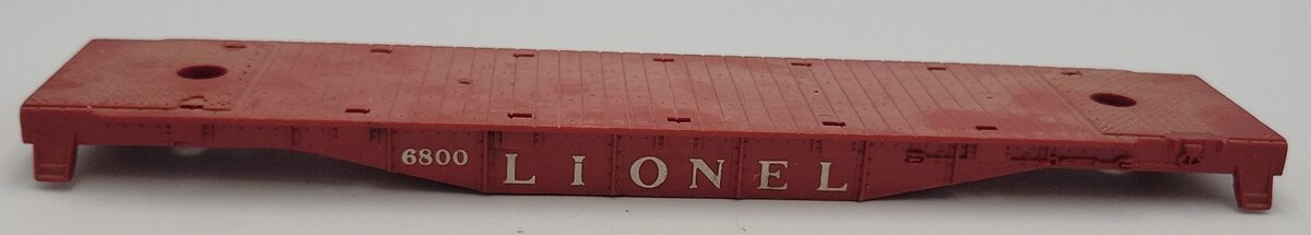Lionel 6424-11 O Gauge Red Flatcar with Steps & without Airplane Load #6800