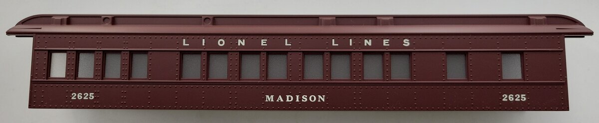 Lionel 27901-2 Lionel Lines Madison Tuscan Brown Passenger Car Shell #2625
