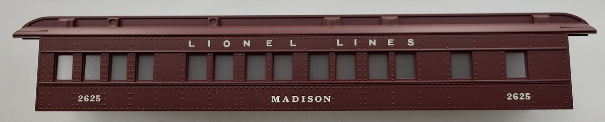 Lionel 27901-2 Lionel Lines Madison Tuscan Brown Passenger Car Shell #2625