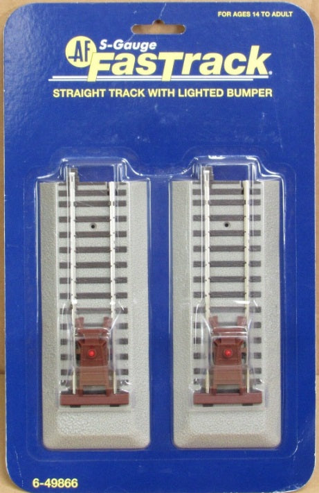 American Flyer 6-49866 S FasTrack Straight W/Lighted Bumper (Pack of 2)
