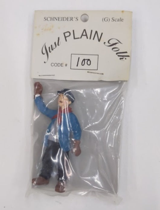 Just Plain Folk 100 Worker Wearing Red Scarf