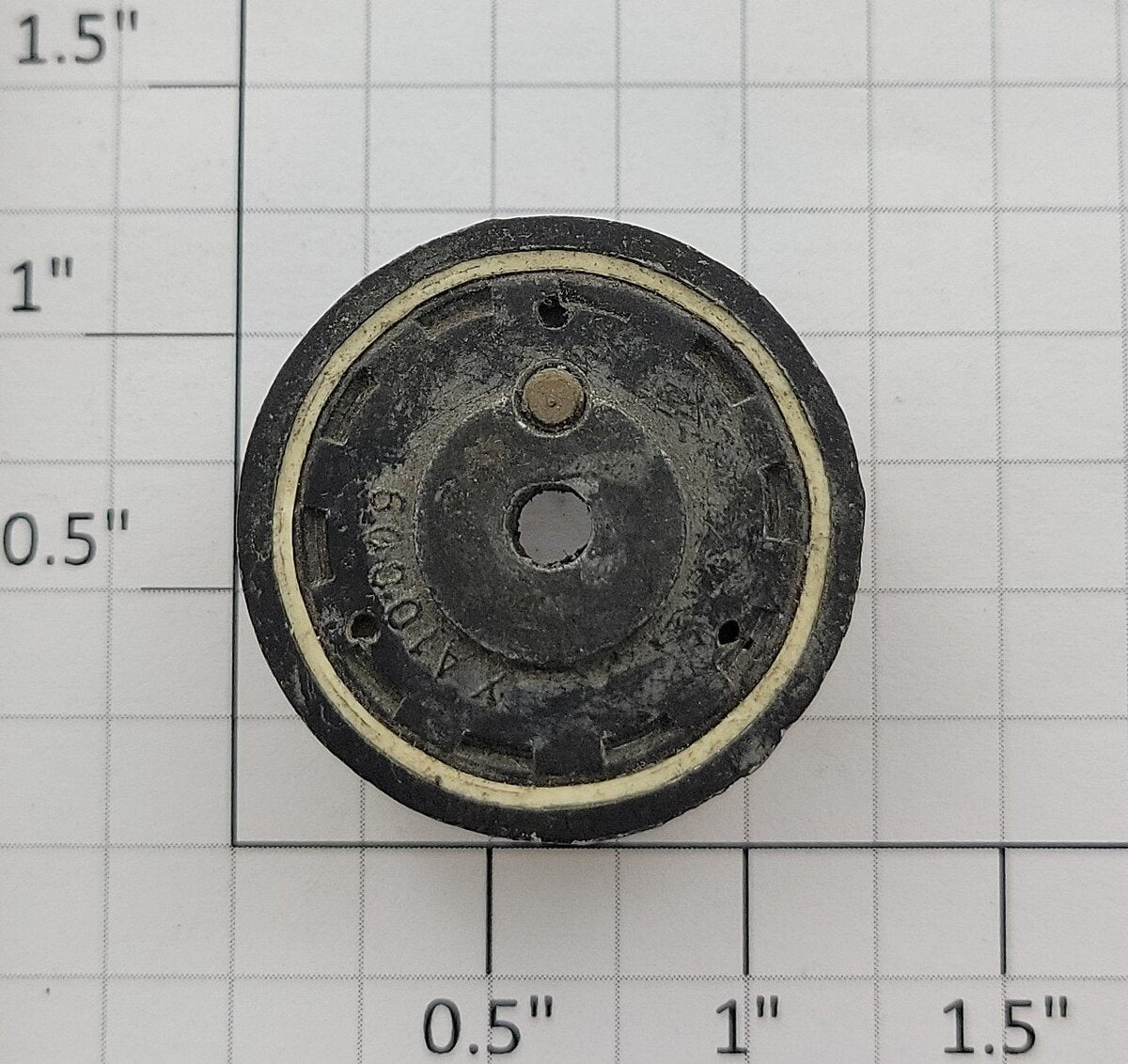 American Flyer XA10009-B1 S Scale Flangeless White Wheel w/ Round Stud