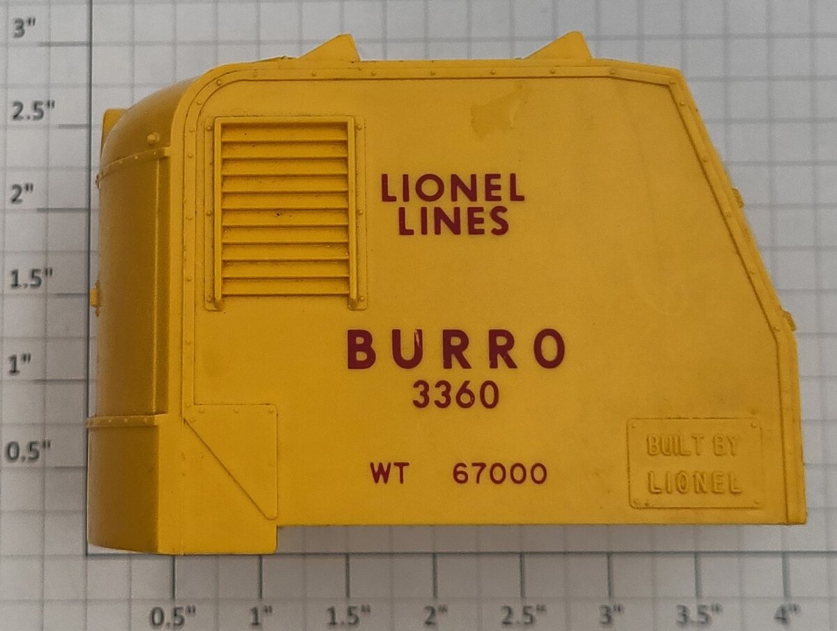 Lionel 3360-140 O Gauge Burro Crane Cab Assembly