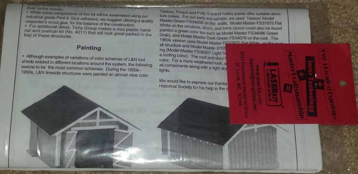 American Model Builders 192 HO Laser Art Standard Tool Shed L&N Kit (Set of 2)