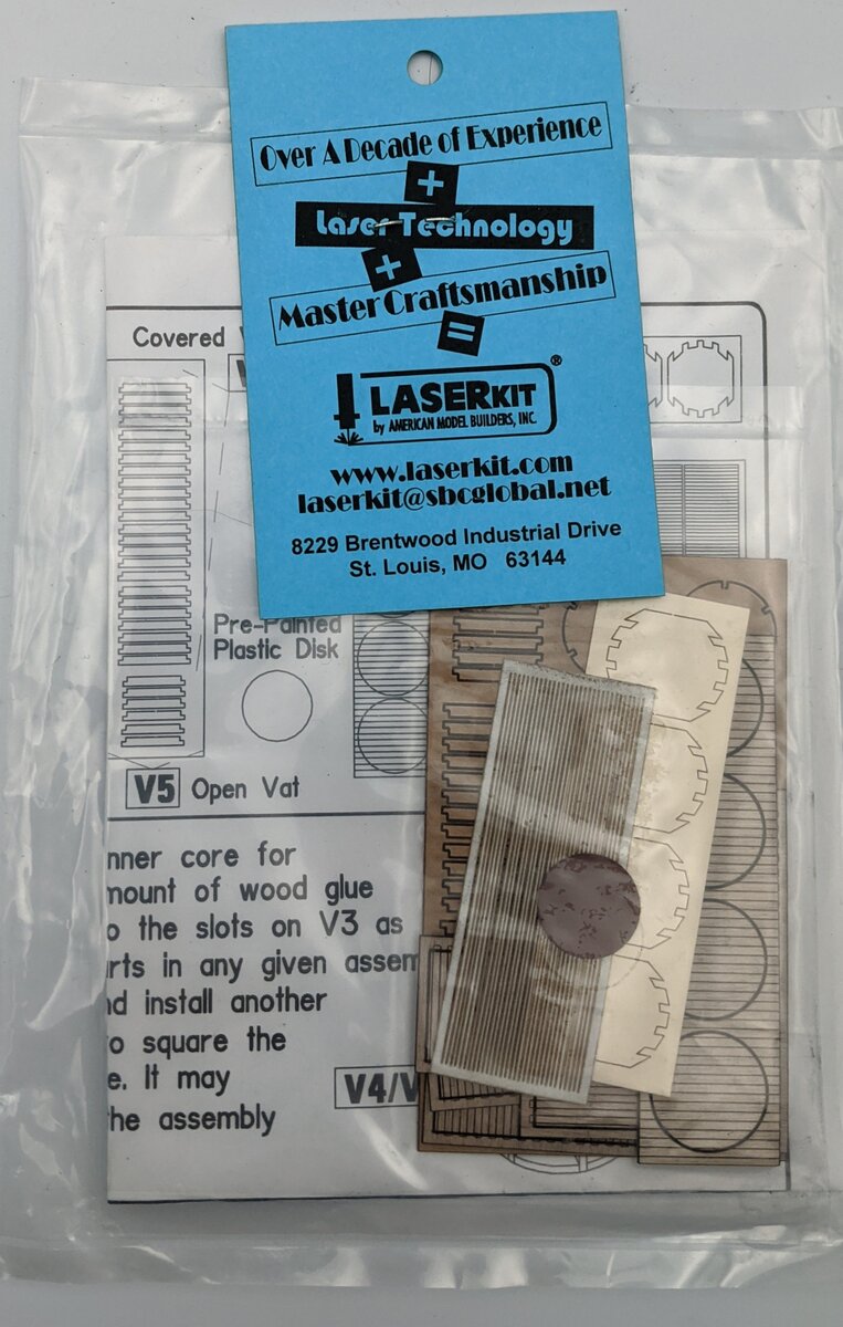 American Model Builders 518 Laser Art Wood Storage Vat N Scale Kit (Pack of 4)