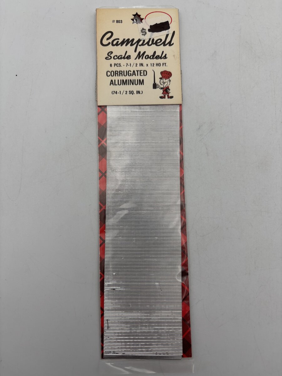 Campbell Scale Models 803 HO Scale Corrugated Aluminum Sheets (Pack of 6)