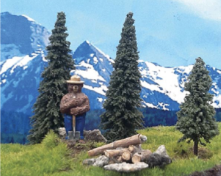 Grand Central Gems SMKY01 Smokey Bear with Pine Trees (Set of 3)