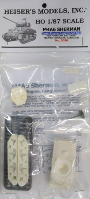 Heiser''s Models 5050 HO Sherman M4A6 Diesel Engine w/Lenthened Hull&Tracks Kit