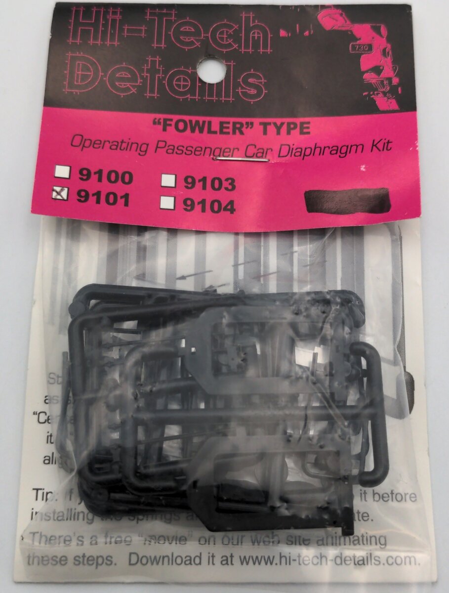 Hi-Tech Details 9101 HO Fowler Type Operating Passenger Car Diaphragm Kit