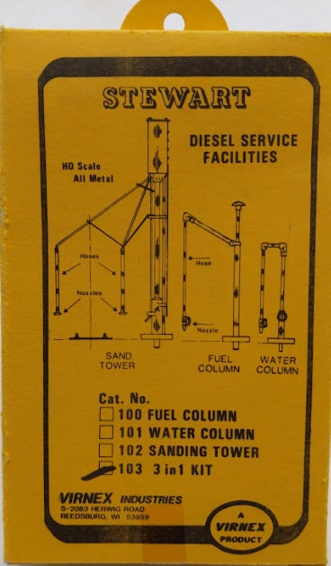 Stewart 103 HO Scale 3-In-One Diesel Sand Tower Fuel & Water Column Kit