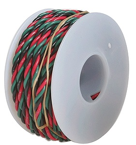 Wire Works 322070230 23' Black, Red & Green #22 Gauge 3-Conductor Hookup Wire