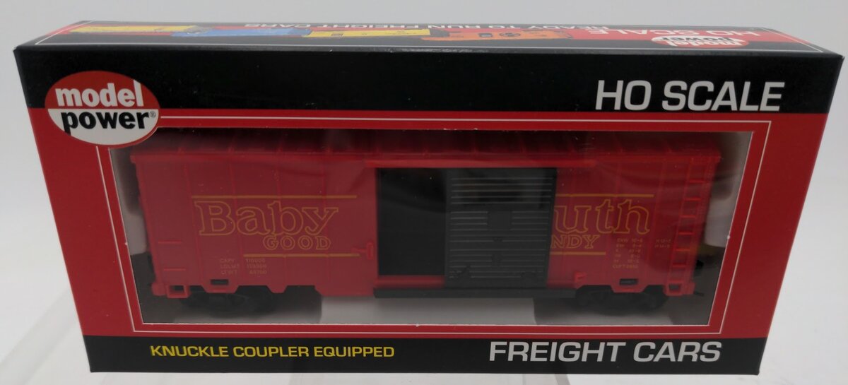 Model Power 98002 HO Baby Ruth 40' Sliding Door Box Car W/Knuckle Couplers