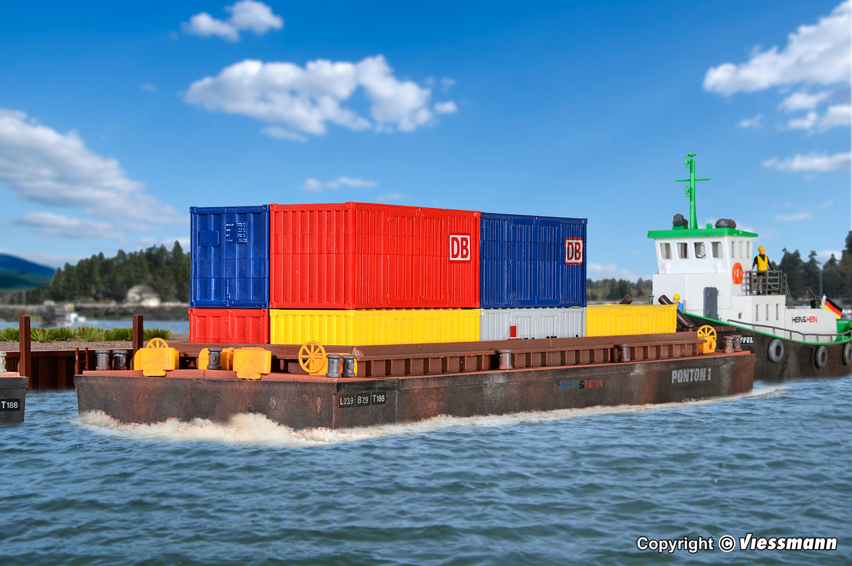 Kibri 38524 HO Bulk Goods or Containers Barge Kit