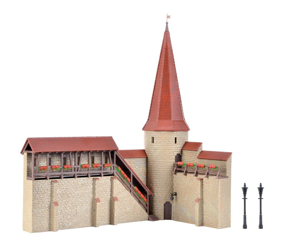 Kibri 38915 HO Scale Round Tower City Wall in Weil Model Building Kit