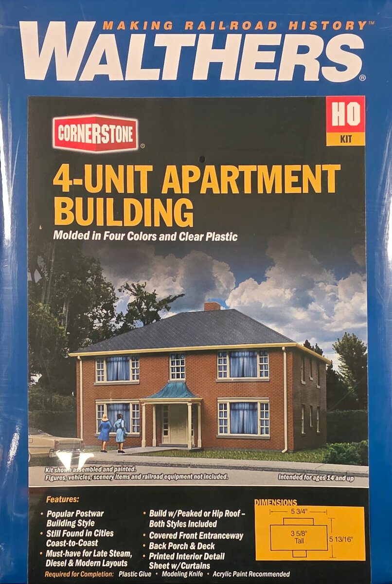 Walthers 933-3781 HO 4-Unit Apartment Building Kit
