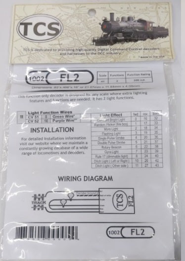 Train Control Systems 1002 HO FL2 Decoder