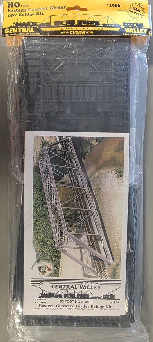 Central Valley Models 1906 HO 150'' Eastern Gussted Girder Bridge Building Kit