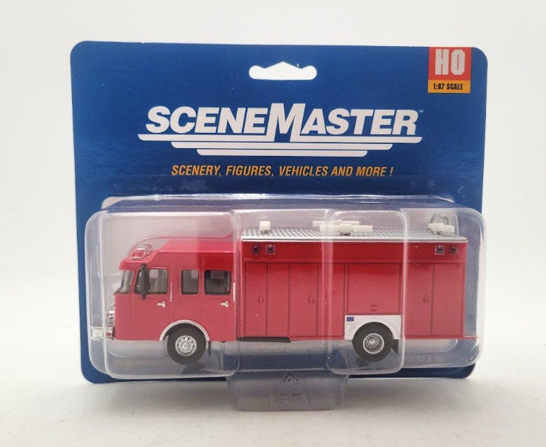 Walthers 949-13802 HO Scale SceneMaster Hazardous Materials Red Fire Truck