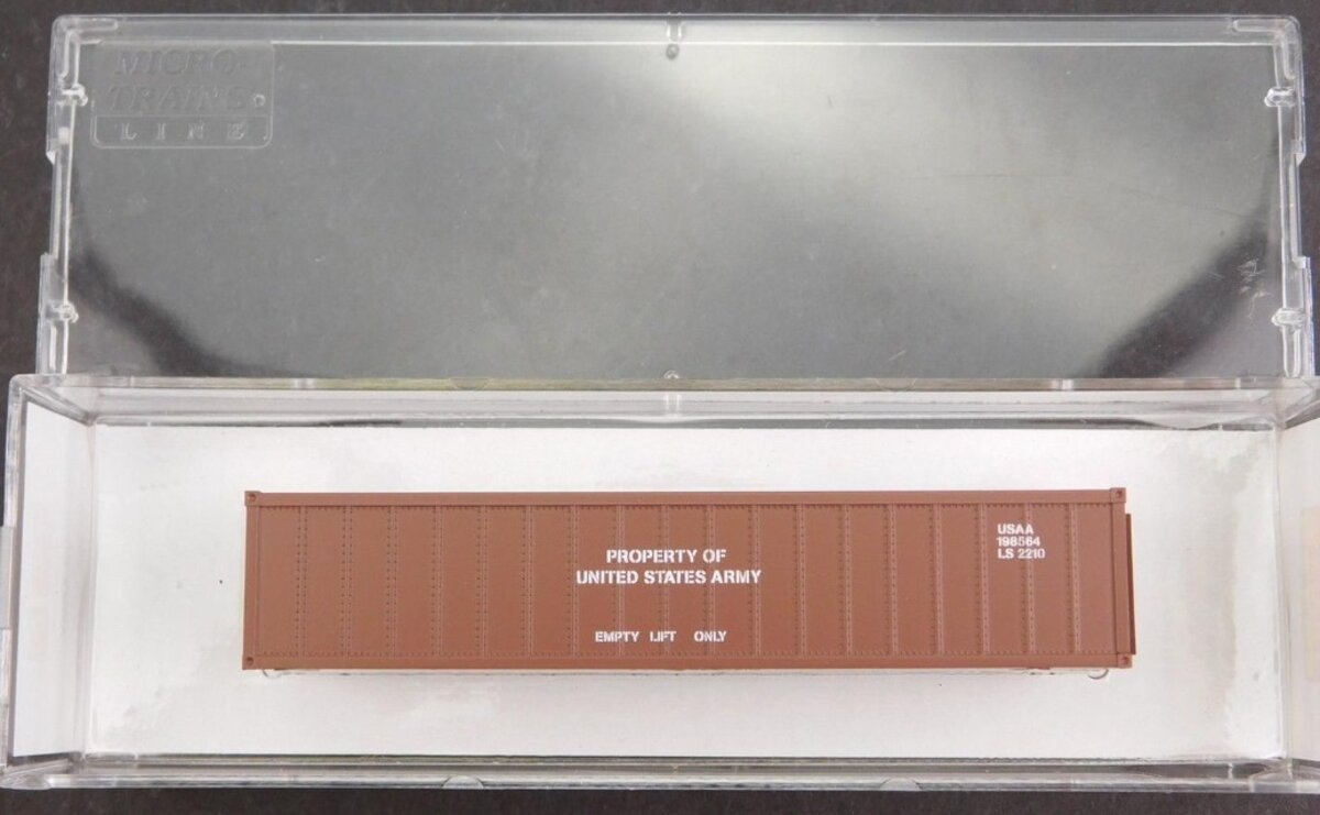 Micro-Trains 46100050 N Brown U.S. Army 40'''' Intermodal Cargo Container