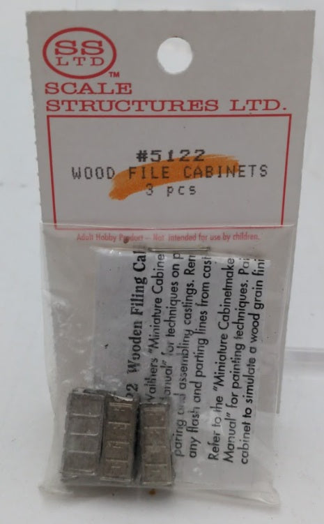 Scale Structures 5122 HO Scale Wood File Cabinets White Metal Accessories
