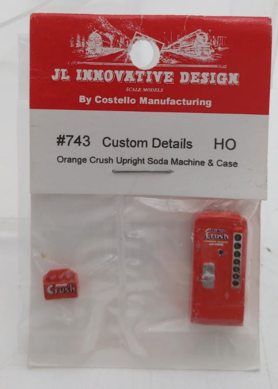JL Innovative Design 743 HO Orange Crush Soda Machine and Case Metal (Pack of 2)