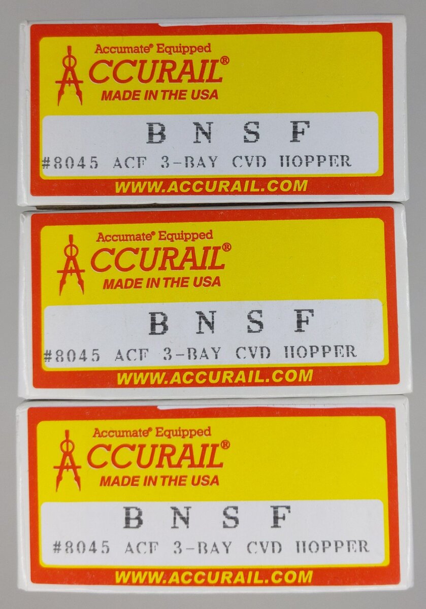 Accurail 8045 HO Scale Burlington Northern Santa Fe ACE 3-Bay Covered Hoppers(3)