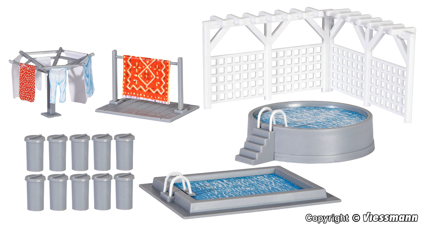 Kibri 38148 HO Garden and Terrace Decoration Set