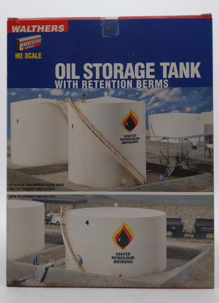 Walthers 933-3168 HO Scale Tall Storage Tank With Retention Berms Kit