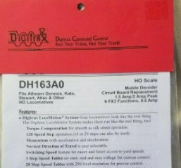 Digitrax DH163A0 HO Mobile Decoders for Athearn Genesis, Kato, Stewart, Atlas