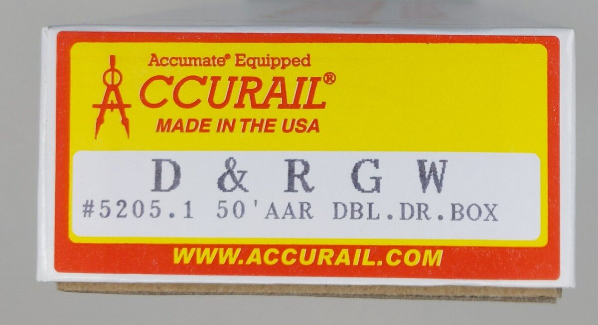 Accurail 5205.1 HO Scale Denver and Rio Grande Western Double Door Boxcar