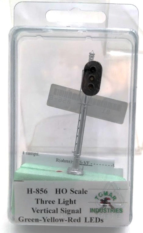 Tomar Industries H-856 HO Scale Green/Yellow & Red Three Light Vertical Signals