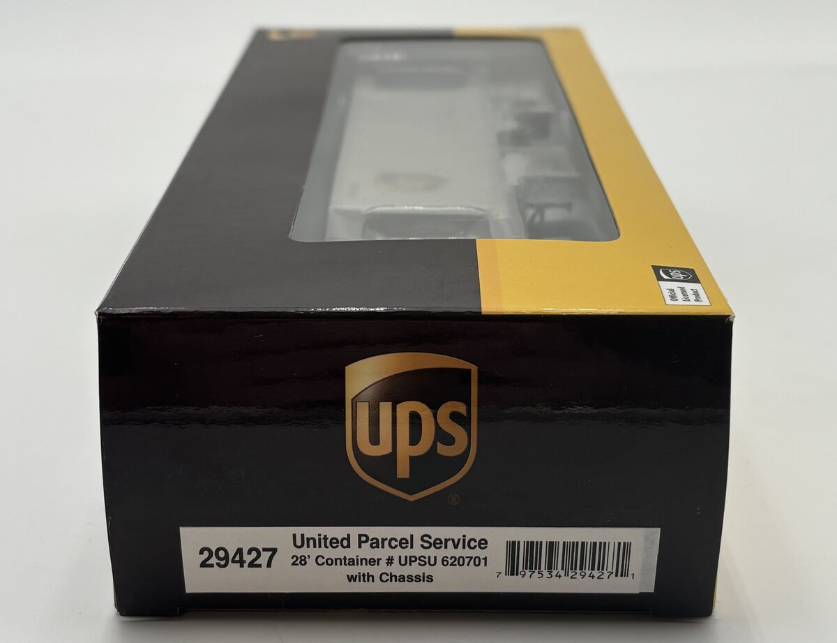 Athearn 29427 HO UPS 28' Container & Chassis #620701