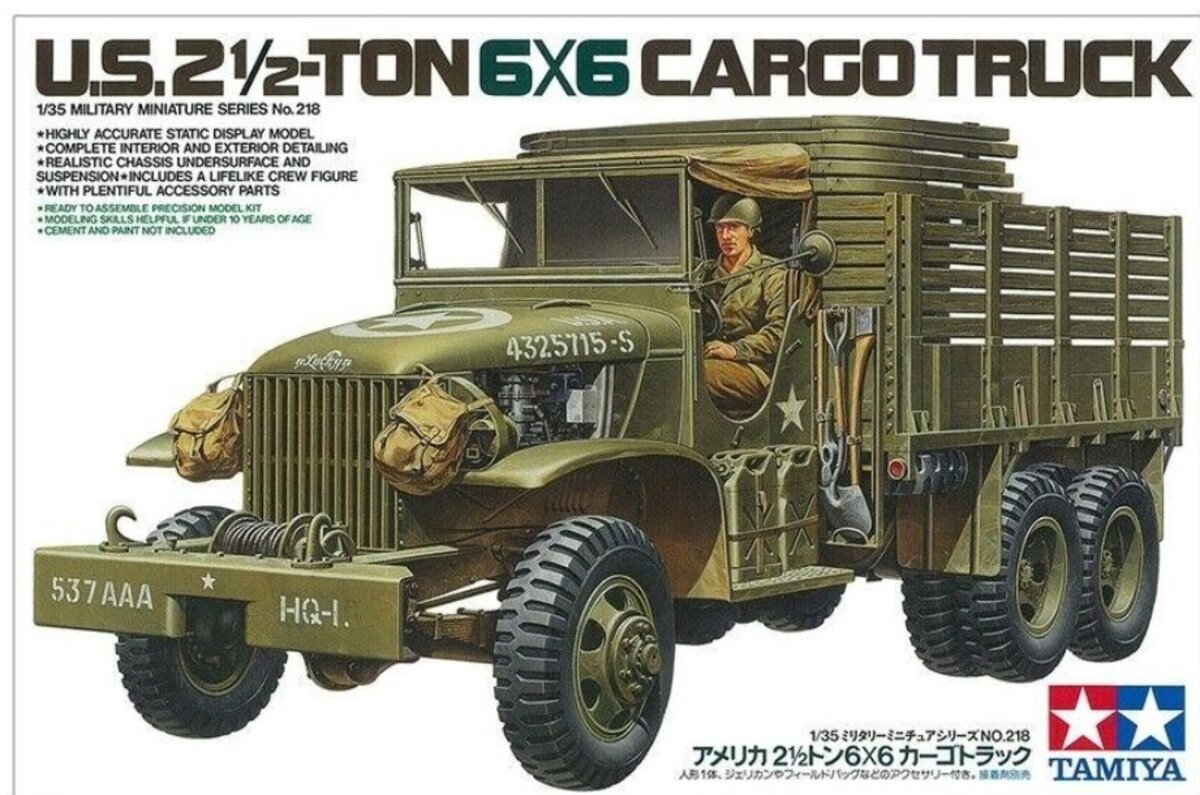 Tamiya 35218 1:35 U.S.2.5 Ton 6x6 Cargo Truck Military Vehicle Model Kit