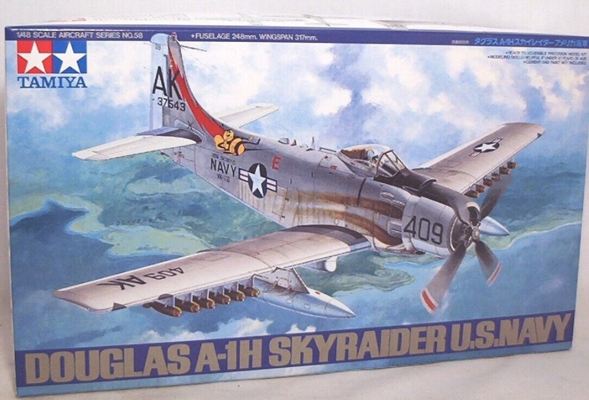Tamiya 61058 1:48 Douglas Skyraider AD6 Airplane Model Kit