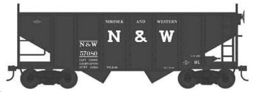 Bowser 56861 HO 55-Ton 2-Bay Fishbelly Hopper Norfolk & Western Kit