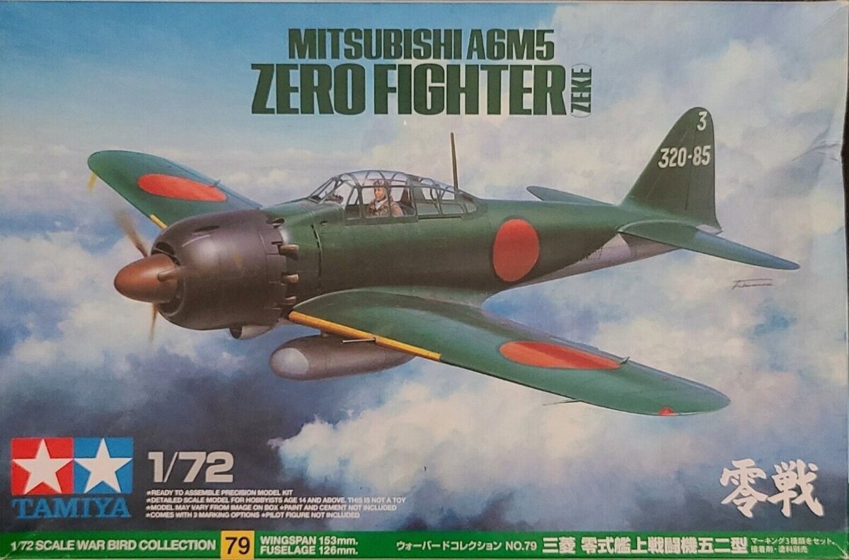 Tamiya 60779 1:72 A6M5 Zeke Zero Fighter Military Aircraft Plane Model Kit