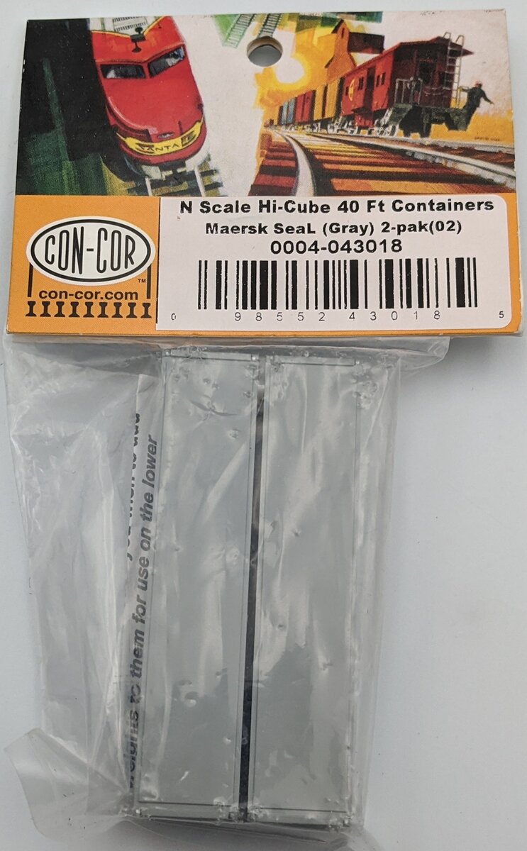 Con-Cor 0004-043018 N Maersk Sealand 40' Hi-Cube Container #2 (Pack of 2)
