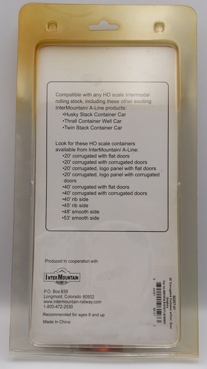 InterMountain (A-Line) 30257-01 HO 40' Corrugated Container w/ Door - Uniglory