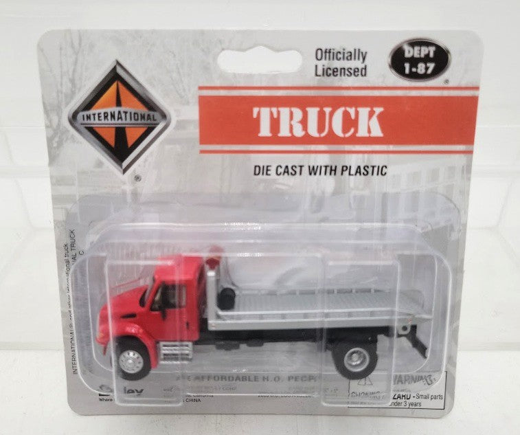 Boley 411216 HO Scale Dept 1-87 Red International 2-Axle Roll-On/Off Tow Truck