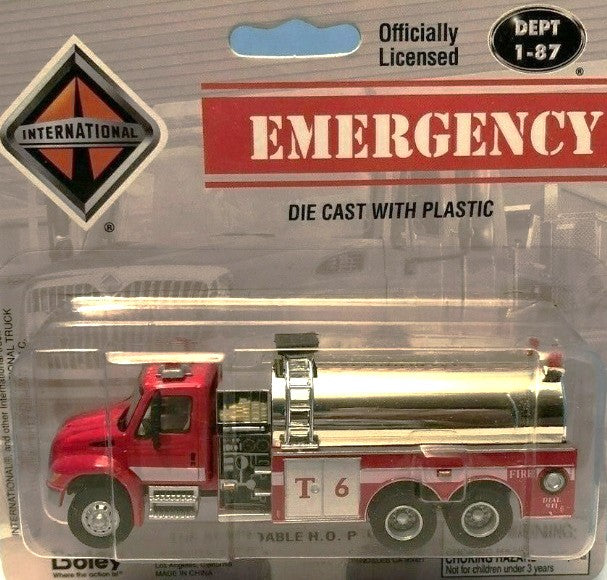 Boley 4126-11 1:87 Scale Dept 1-87 Red/Silver T-6 International Fire Tank / Pump