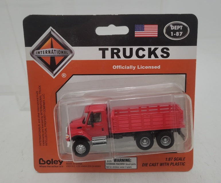 Boley 4502-11 1:87 Scale Dept 1-87 Red / Red Truck International Stakebed Truck