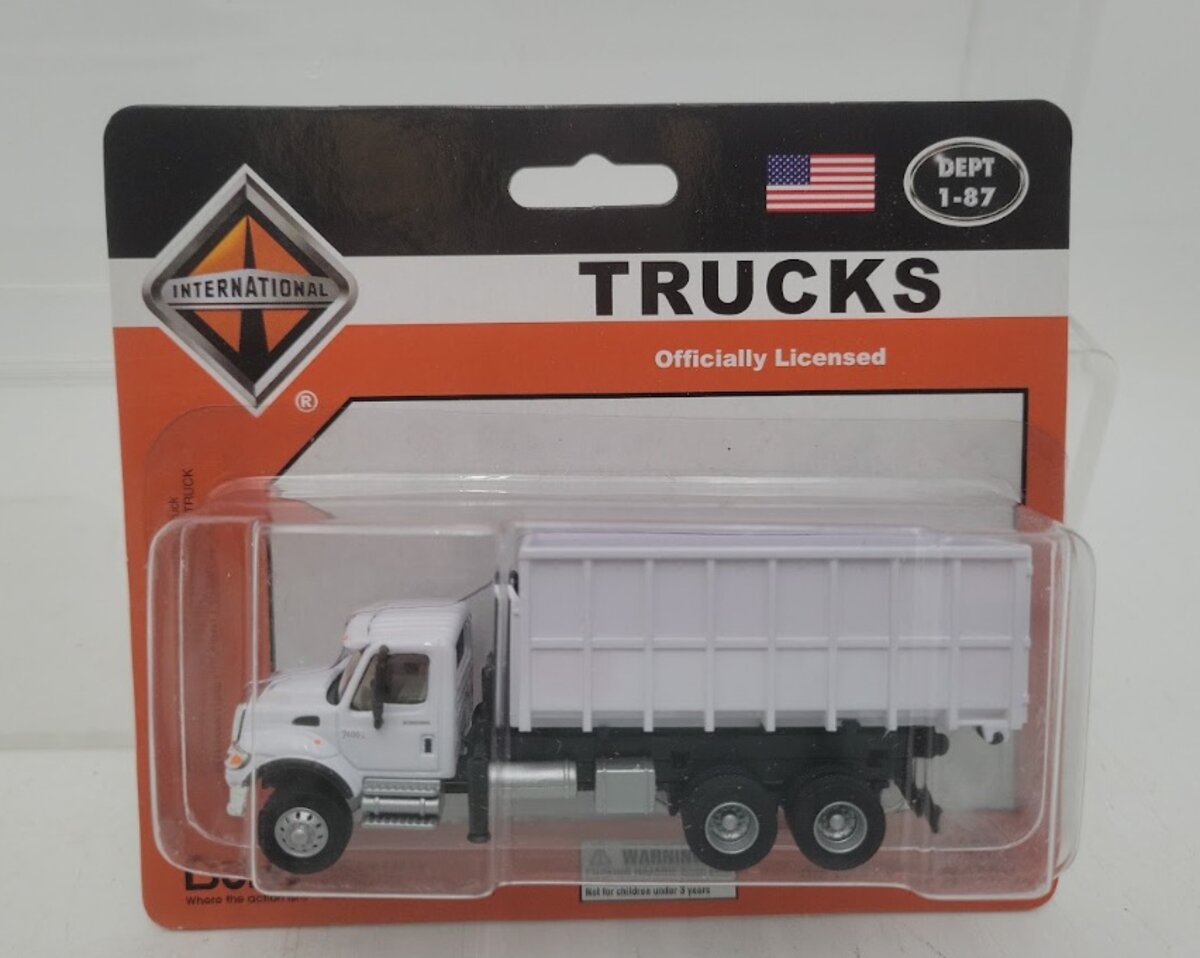 Boley 4508-77 1:87Scale Dept 1-87 White/White International Roll On / Off Truck