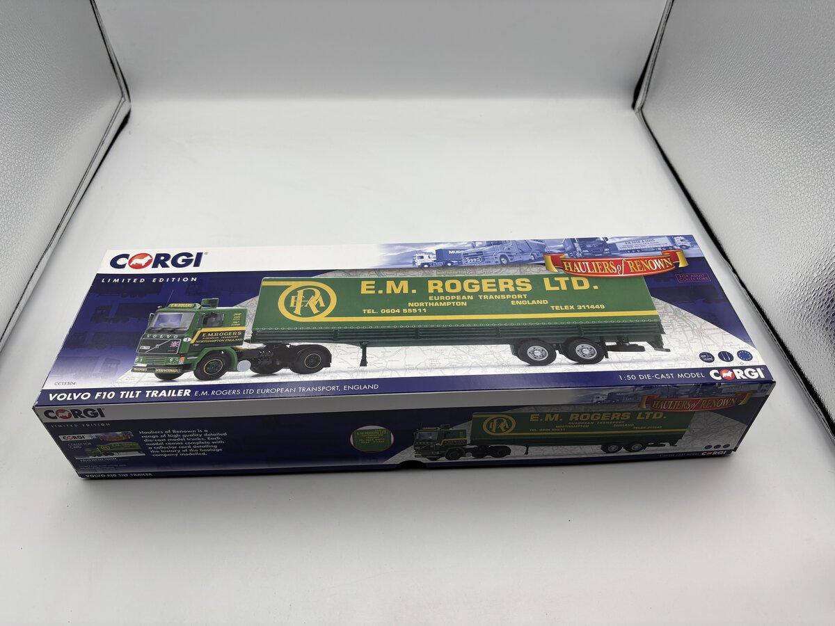 Corgi CC15504 1:50 E.M. Rogers Ltd European Transport - Volvo F10 Tilt Trailer