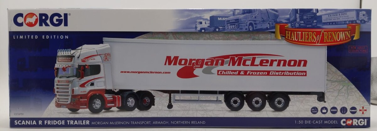 Corgi CC13751 1:50 Morgan McLernon Transport - Scania R Fridge Trailer