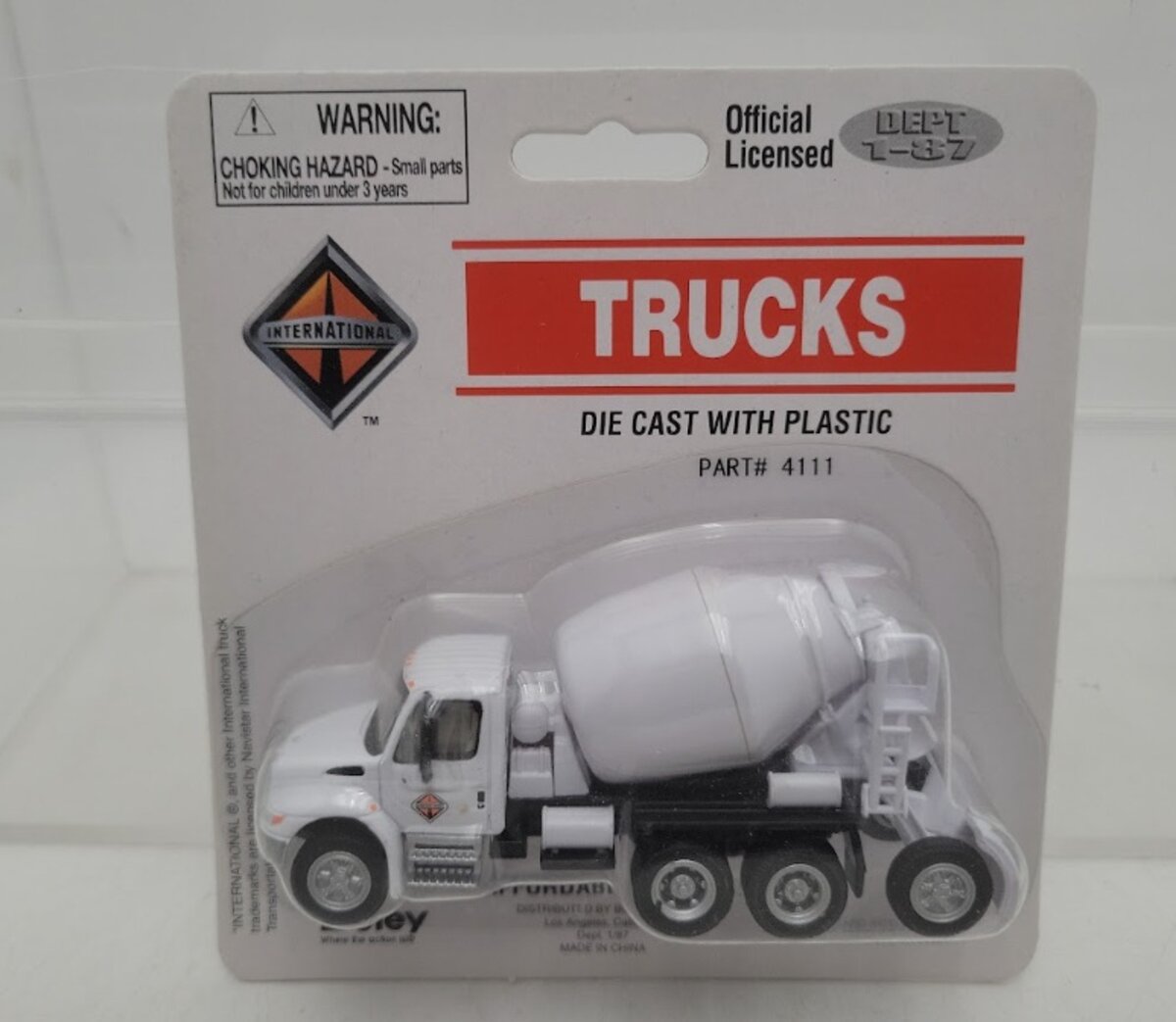 Boley 4111-77 1:87 Scale White International Cement Mixer Truck Diecast