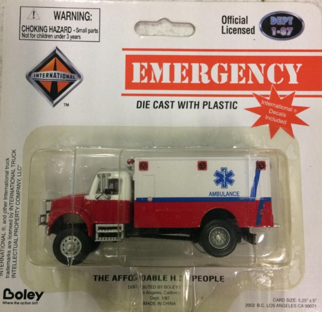 Boley 4022-71 HO Dept 1-87 Ambulance International 2-Axle EMS Decals Included