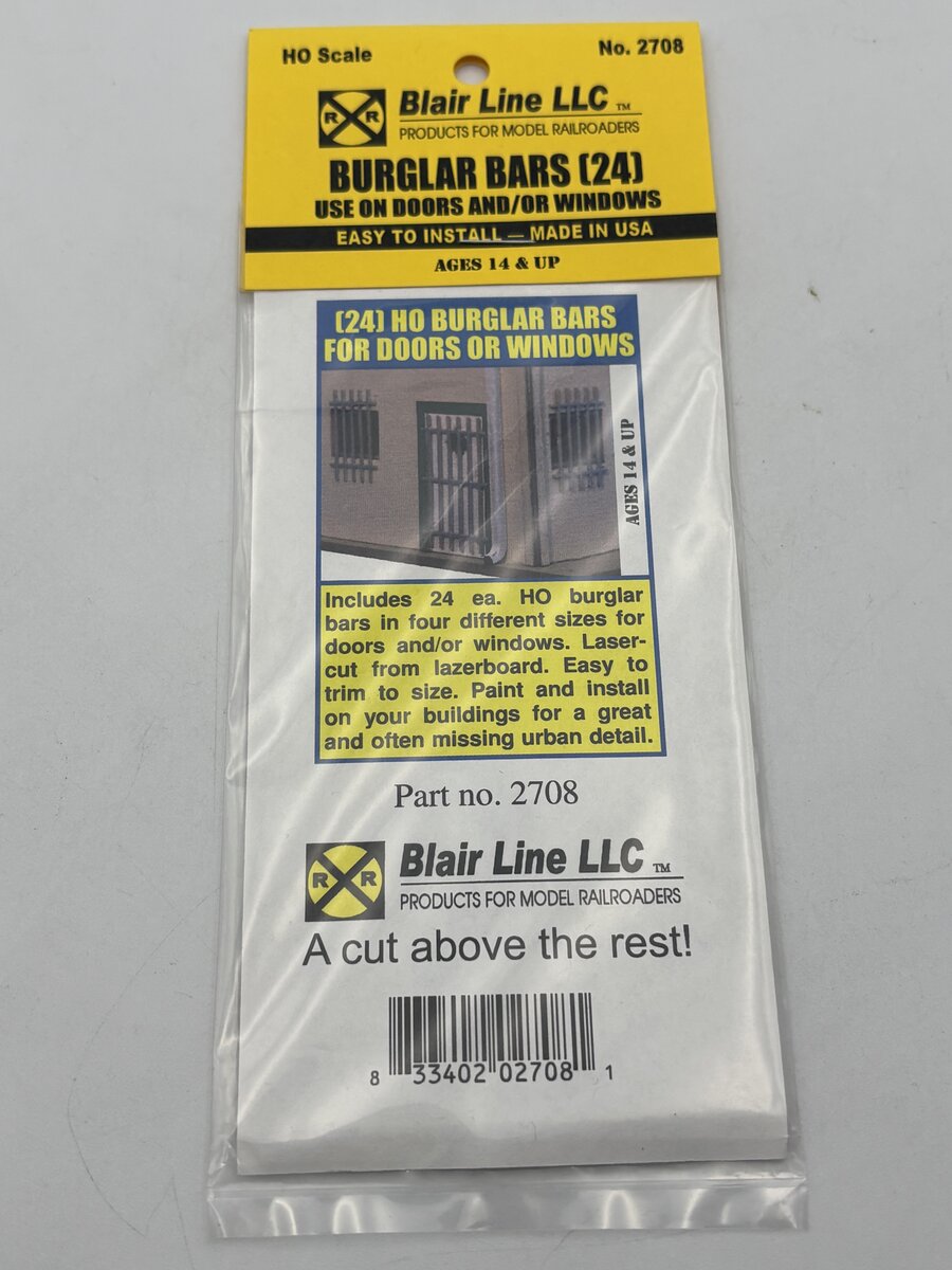 Blair Line 2708 HO Door/Window Burglar Bars (Pack of 24)